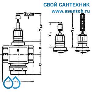 10116 Honeywell, V5011S1070 Клапан двухходовой (проходной) муфтовый, PN16, DN32, Kvs 16,0, 170 °C