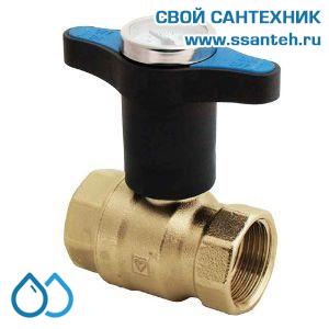 14686 HERZ 1220676 Кран шаровой синяя ручка с термометром, DN50, PN25, 0...+120°C, Kvs 270 м3/час, без покрытия