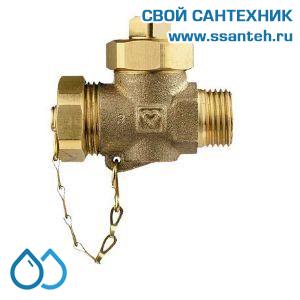 15145 HERZ 1411900 Thermoflex Кран для слива и наполнения, 3/8", PN10, 110°С, с колпачком и цепочкой