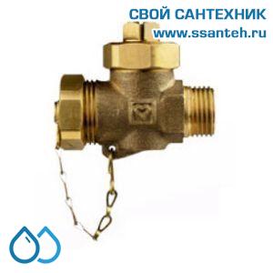 15146 HERZ 1411901 Thermoflex Кран для слива и наполнения, 1/2", PN10, 110°С, с колпачком и цепочкой