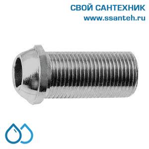 15383 HERZ, 1621800 Втулка резьб с цилиндрич резьбой, сфера конус 3/8"х40 мм нр.