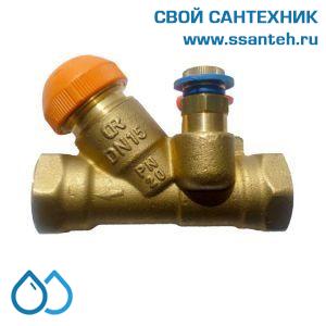 16069 HERZ 1721751 Клапан балансировочный и регулирующий, DN15, 1/2" Rp, PN10, Kvs 2,0 м3/час, 110°С, V