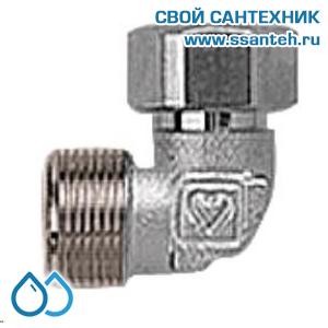 20032 HERZ 1624801 Отвод латунный 90°, 3/4"(ЕК)-3/4"(гайка)