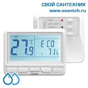 23778  POER PTC10PTR16_868 Термостат комнатный беспроводной в комплекте с реле, 868МГц, ПИД-регулирование, 7 дней, 230В, 16А, WiFi, android, IOS приложение